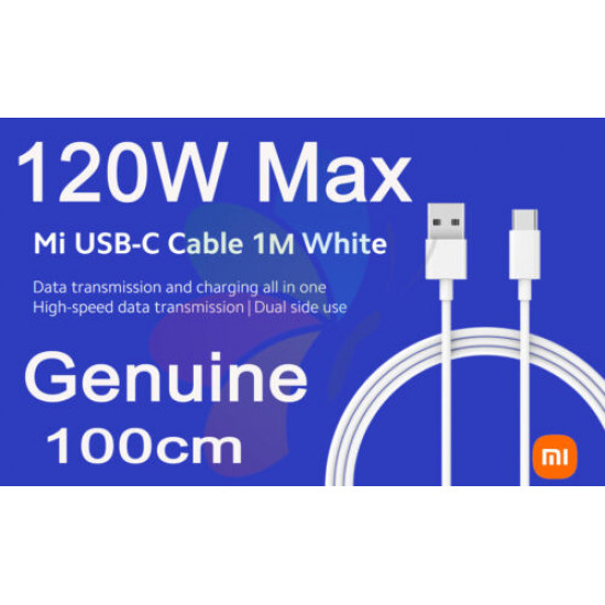 Mi 6A 120W кабел от USB-A към USB-C бял